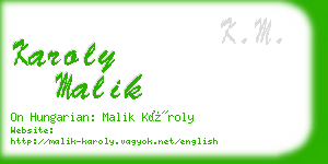 karoly malik business card